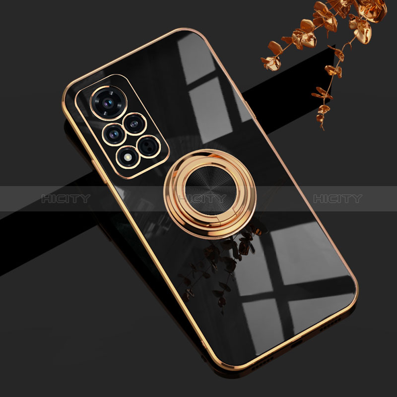 Funda Silicona Carcasa Ultrafina Goma con Magnetico Anillo de dedo Soporte AN1 para Huawei Honor V40 5G