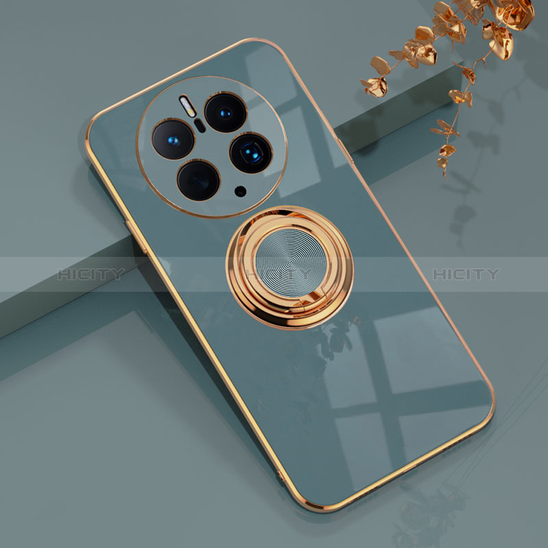 Funda Silicona Carcasa Ultrafina Goma con Magnetico Anillo de dedo Soporte AN1 para Huawei Mate 50 Pro