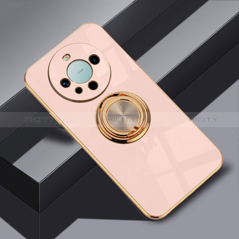 Funda Silicona Carcasa Ultrafina Goma con Magnetico Anillo de dedo Soporte AN1 para Huawei Mate 60 Pro+ Plus