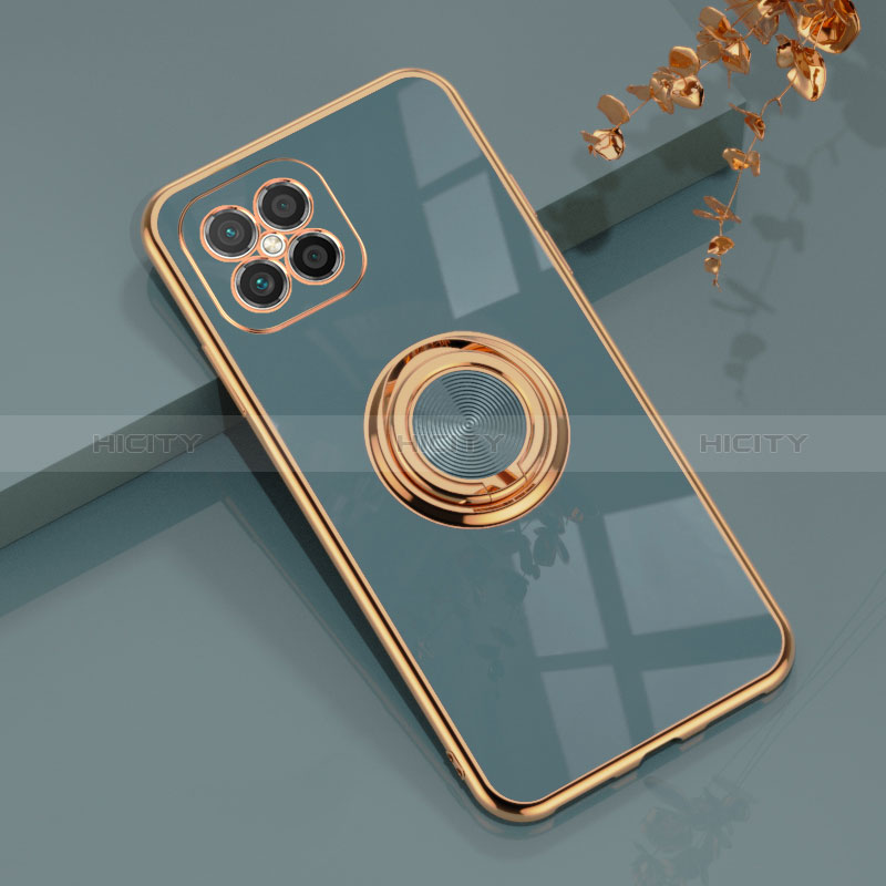 Funda Silicona Carcasa Ultrafina Goma con Magnetico Anillo de dedo Soporte AN1 para Huawei Nova 8 SE 4G