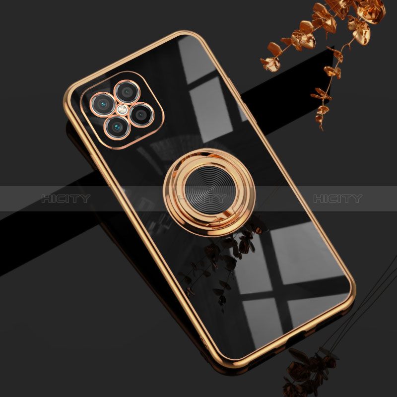 Funda Silicona Carcasa Ultrafina Goma con Magnetico Anillo de dedo Soporte AN1 para Huawei Nova 8 SE 4G