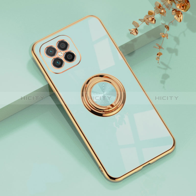 Funda Silicona Carcasa Ultrafina Goma con Magnetico Anillo de dedo Soporte AN1 para Huawei Nova 8 SE 4G