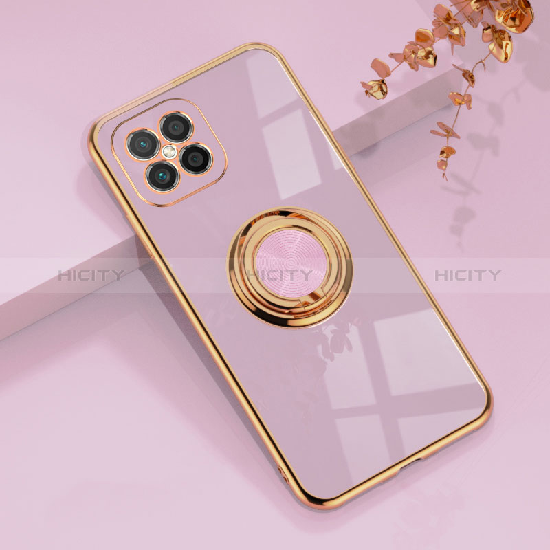 Funda Silicona Carcasa Ultrafina Goma con Magnetico Anillo de dedo Soporte AN1 para Huawei Nova 8 SE 4G