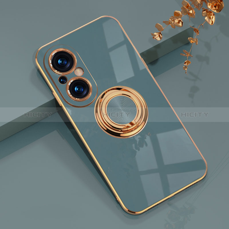 Funda Silicona Carcasa Ultrafina Goma con Magnetico Anillo de dedo Soporte AN1 para Huawei Nova 9 SE