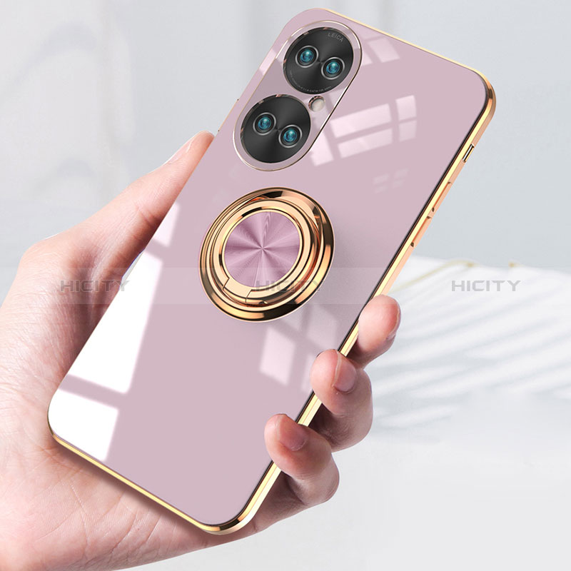 Funda Silicona Carcasa Ultrafina Goma con Magnetico Anillo de dedo Soporte AN1 para Huawei P50