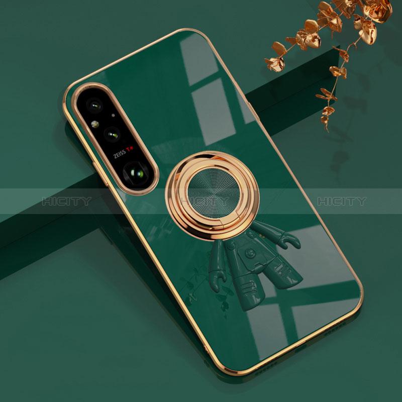 Funda Silicona Carcasa Ultrafina Goma con Magnetico Anillo de dedo Soporte AN1 para Sony Xperia 1 V