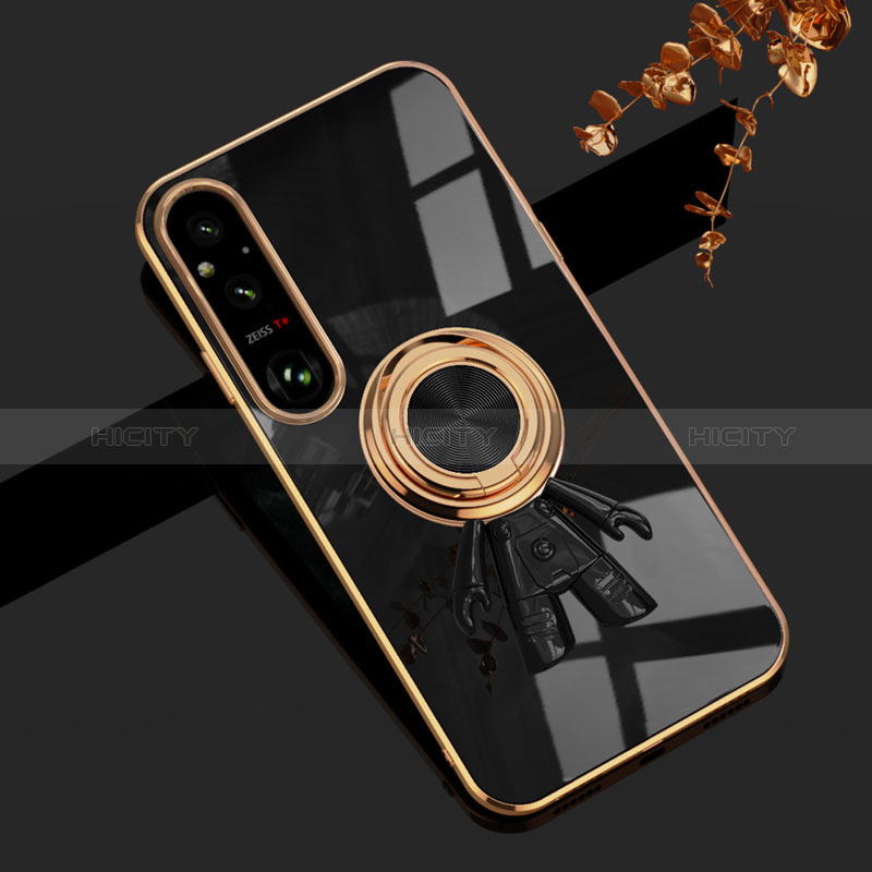 Funda Silicona Carcasa Ultrafina Goma con Magnetico Anillo de dedo Soporte AN1 para Sony Xperia 1 V