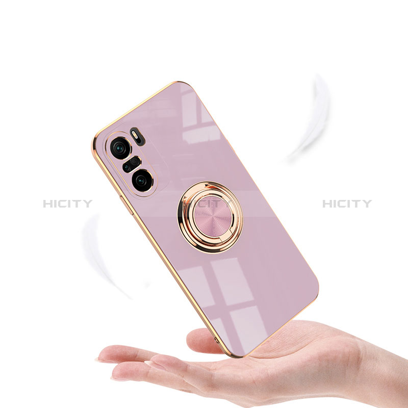 Funda Silicona Carcasa Ultrafina Goma con Magnetico Anillo de dedo Soporte AN1 para Xiaomi Mi 11i 5G