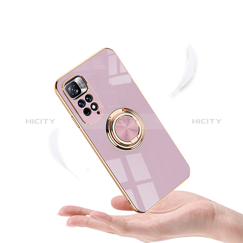 Funda Silicona Carcasa Ultrafina Goma con Magnetico Anillo de dedo Soporte AN1 para Xiaomi Redmi Note 11 Pro+ Plus 5G