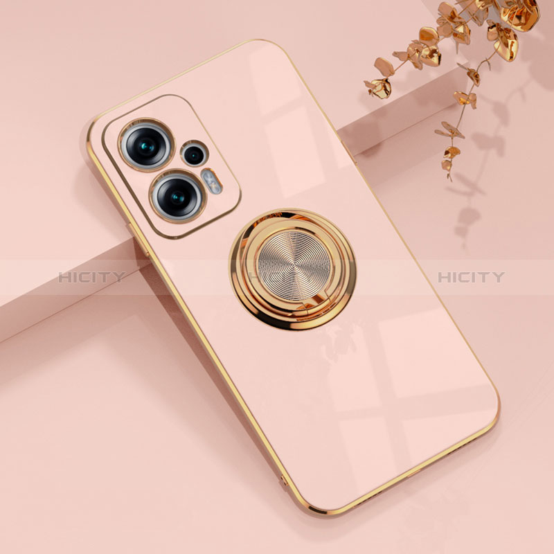 Funda Silicona Carcasa Ultrafina Goma con Magnetico Anillo de dedo Soporte AN1 para Xiaomi Redmi Note 12T Pro 5G