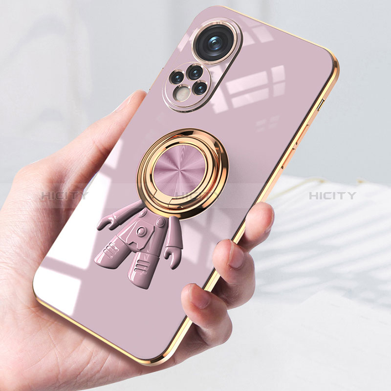 Funda Silicona Carcasa Ultrafina Goma con Magnetico Anillo de dedo Soporte AN2 para Huawei Honor 50 Pro 5G