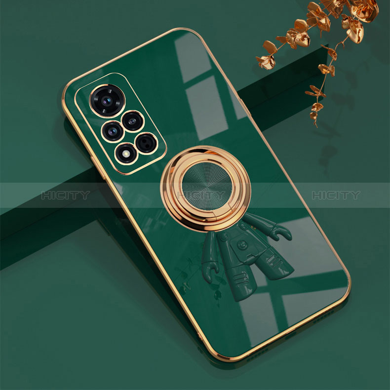 Funda Silicona Carcasa Ultrafina Goma con Magnetico Anillo de dedo Soporte AN2 para Huawei Honor V40 5G