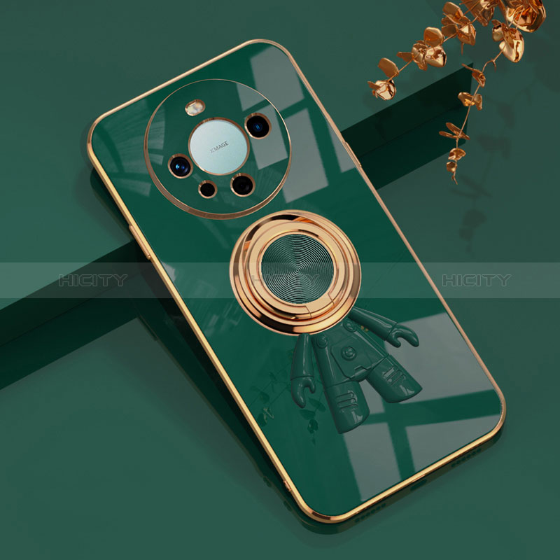 Funda Silicona Carcasa Ultrafina Goma con Magnetico Anillo de dedo Soporte AN2 para Huawei Mate 60 Pro