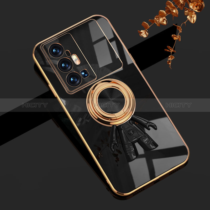 Funda Silicona Carcasa Ultrafina Goma con Magnetico Anillo de dedo Soporte AN2 para Vivo X70 Pro+ Plus 5G