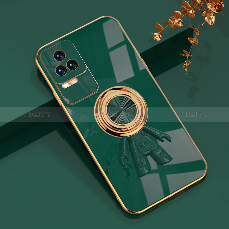 Funda Silicona Carcasa Ultrafina Goma con Magnetico Anillo de dedo Soporte AN2 para Xiaomi Poco F4 5G Verde