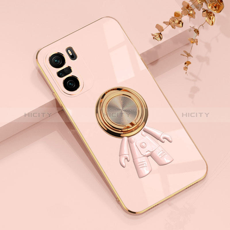 Funda Silicona Carcasa Ultrafina Goma con Magnetico Anillo de dedo Soporte AN2 para Xiaomi Redmi K40 Pro+ Plus 5G