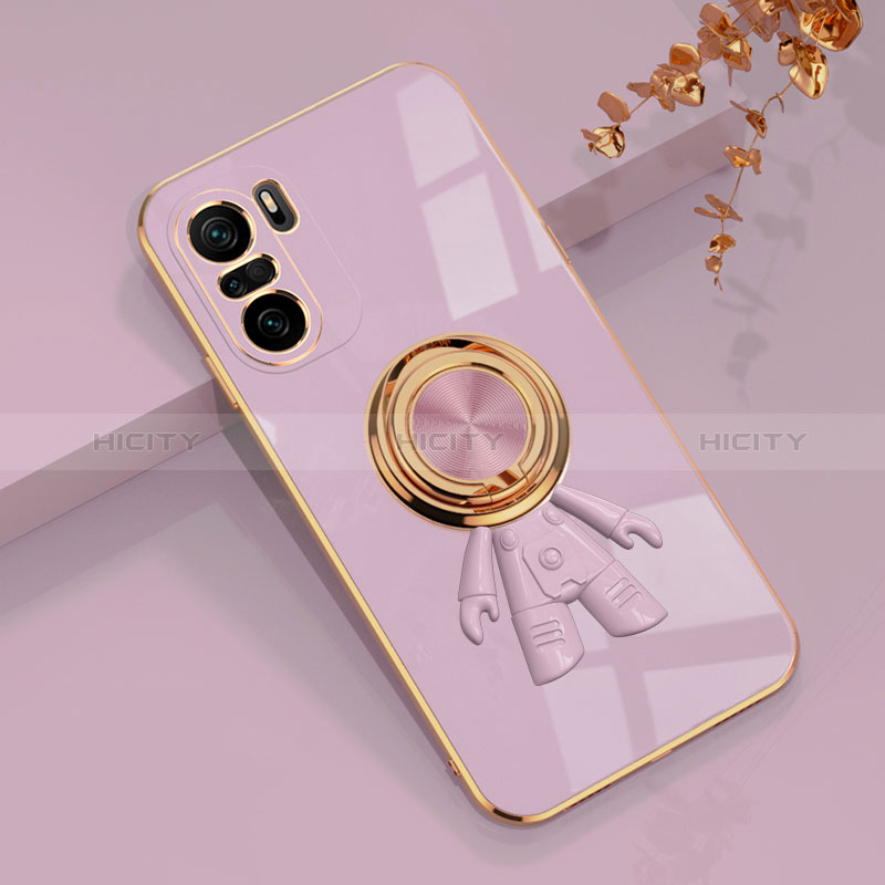 Funda Silicona Carcasa Ultrafina Goma con Magnetico Anillo de dedo Soporte AN2 para Xiaomi Redmi K40 Pro+ Plus 5G