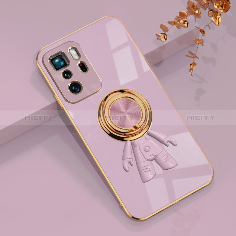 Funda Silicona Carcasa Ultrafina Goma con Magnetico Anillo de dedo Soporte AN2 para Xiaomi Redmi Note 10 Pro 5G