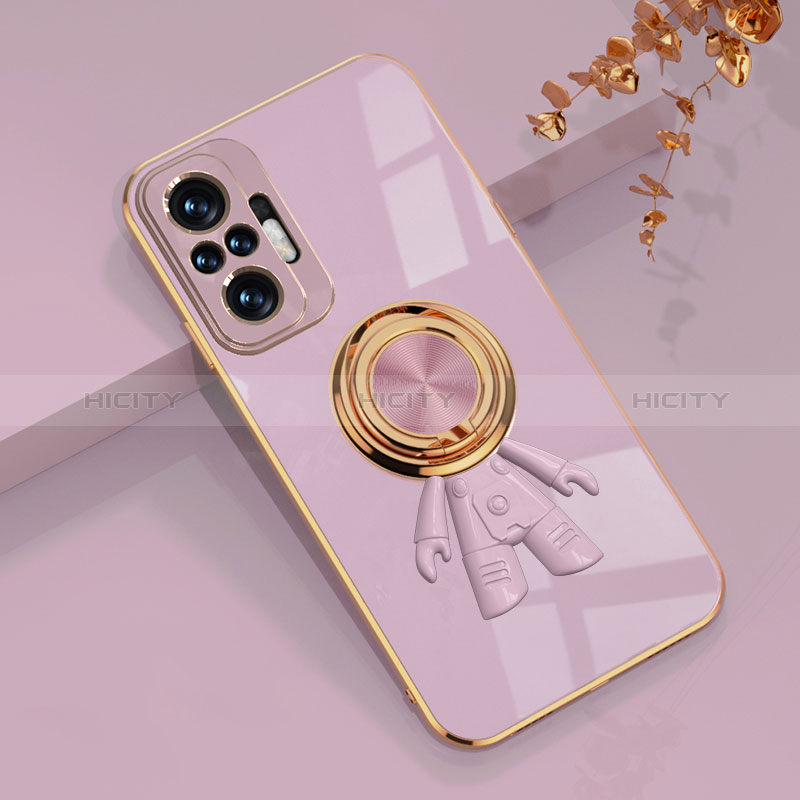 Funda Silicona Carcasa Ultrafina Goma con Magnetico Anillo de dedo Soporte AN2 para Xiaomi Redmi Note 10S 4G