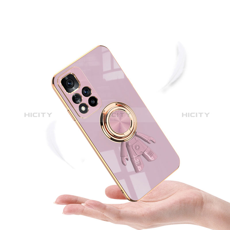 Funda Silicona Carcasa Ultrafina Goma con Magnetico Anillo de dedo Soporte AN2 para Xiaomi Redmi Note 11 5G