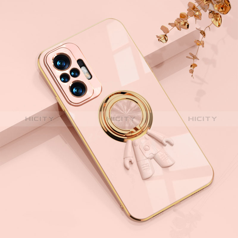 Funda Silicona Carcasa Ultrafina Goma con Magnetico Anillo de dedo Soporte AN2 para Xiaomi Redmi Note 11 SE India 4G