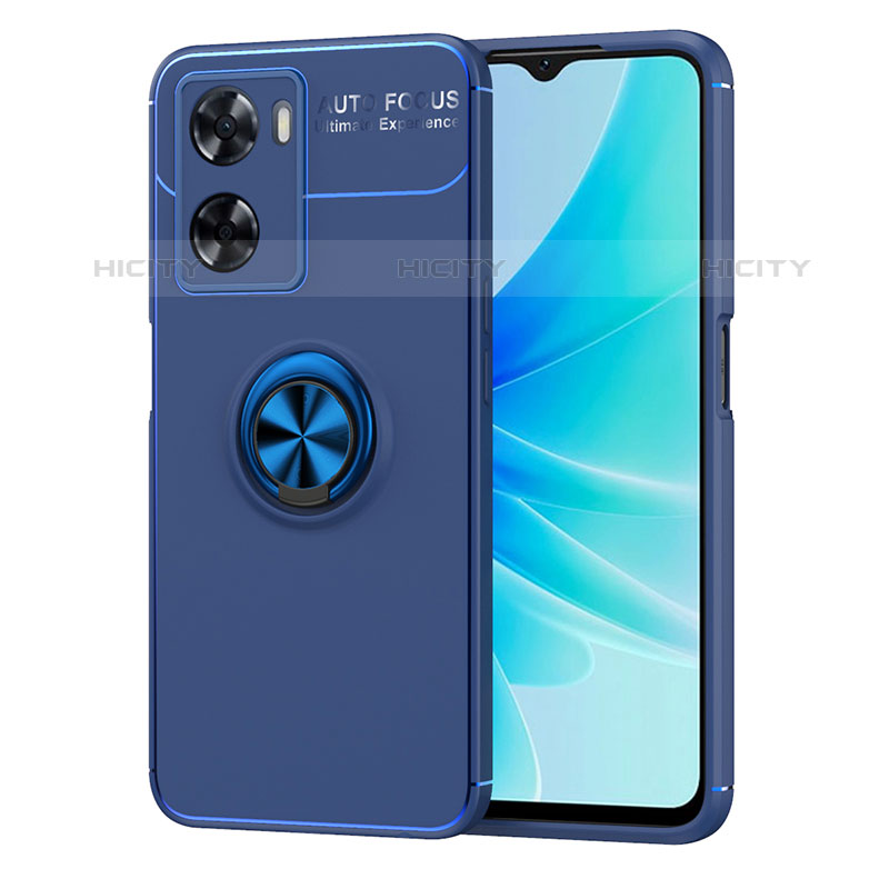 Funda Silicona Carcasa Ultrafina Goma con Magnetico Anillo de dedo Soporte JM1 para OnePlus Nord N20 SE Azul