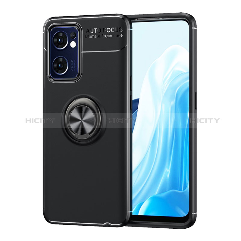 Funda Silicona Carcasa Ultrafina Goma con Magnetico Anillo de dedo Soporte JM1 para Oppo Find X5 Lite 5G