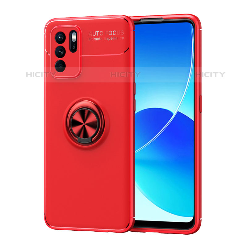 Funda Silicona Carcasa Ultrafina Goma con Magnetico Anillo de dedo Soporte JM1 para Oppo Reno6 Z 5G