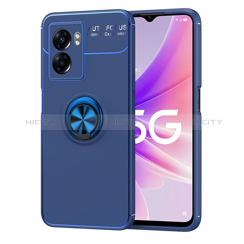 Funda Silicona Carcasa Ultrafina Goma con Magnetico Anillo de dedo Soporte JM1 para Realme Q5i 5G