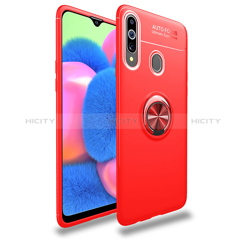 Funda Silicona Carcasa Ultrafina Goma con Magnetico Anillo de dedo Soporte JM1 para Samsung Galaxy A20s