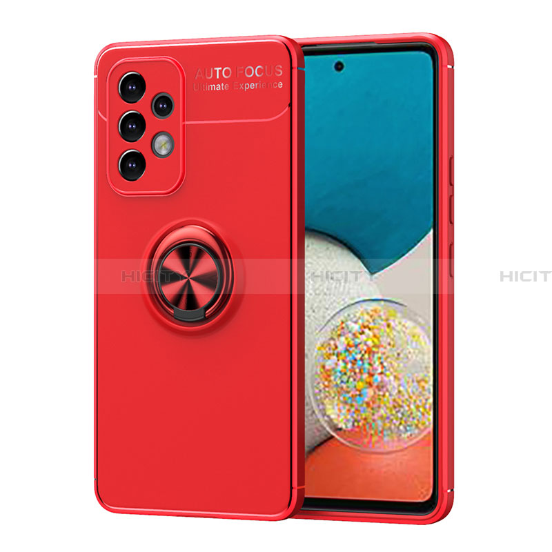 Funda Silicona Carcasa Ultrafina Goma con Magnetico Anillo de dedo Soporte JM1 para Samsung Galaxy A33 5G Rojo