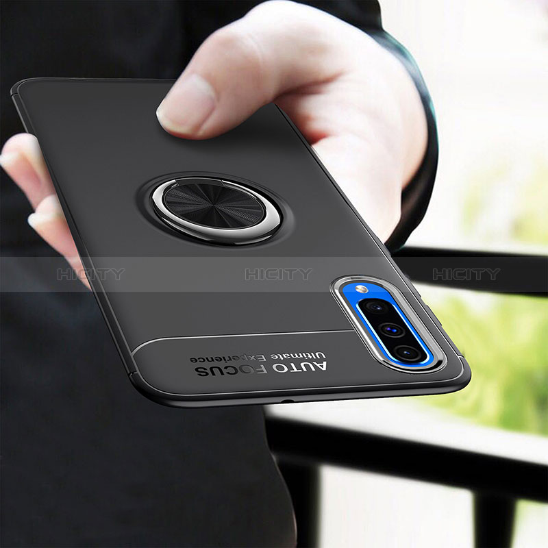 Funda Silicona Carcasa Ultrafina Goma con Magnetico Anillo de dedo Soporte JM1 para Samsung Galaxy A50