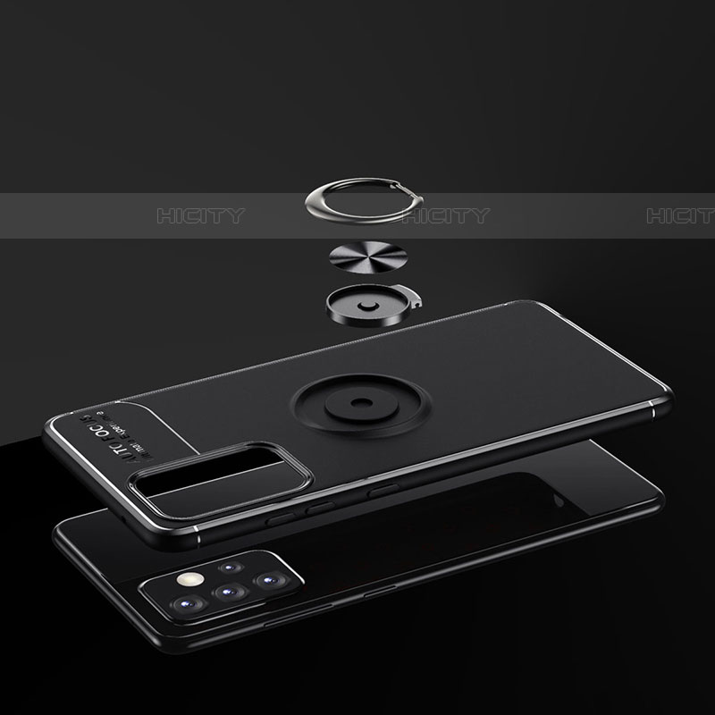 Funda Silicona Carcasa Ultrafina Goma con Magnetico Anillo de dedo Soporte JM1 para Samsung Galaxy A52 4G