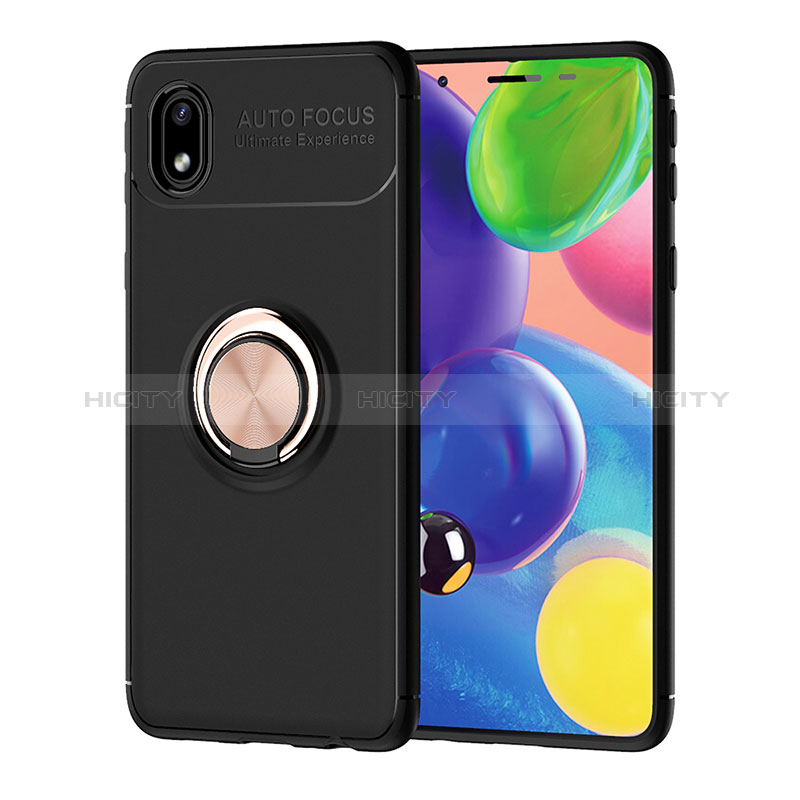 Funda Silicona Carcasa Ultrafina Goma con Magnetico Anillo de dedo Soporte JM1 para Samsung Galaxy M01 Core