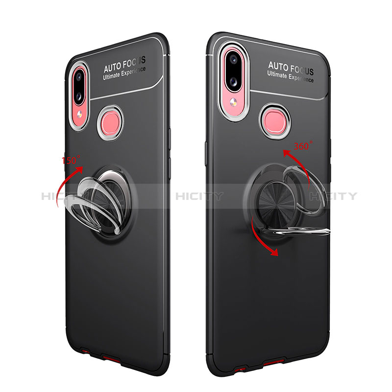 Funda Silicona Carcasa Ultrafina Goma con Magnetico Anillo de dedo Soporte JM1 para Samsung Galaxy M01s