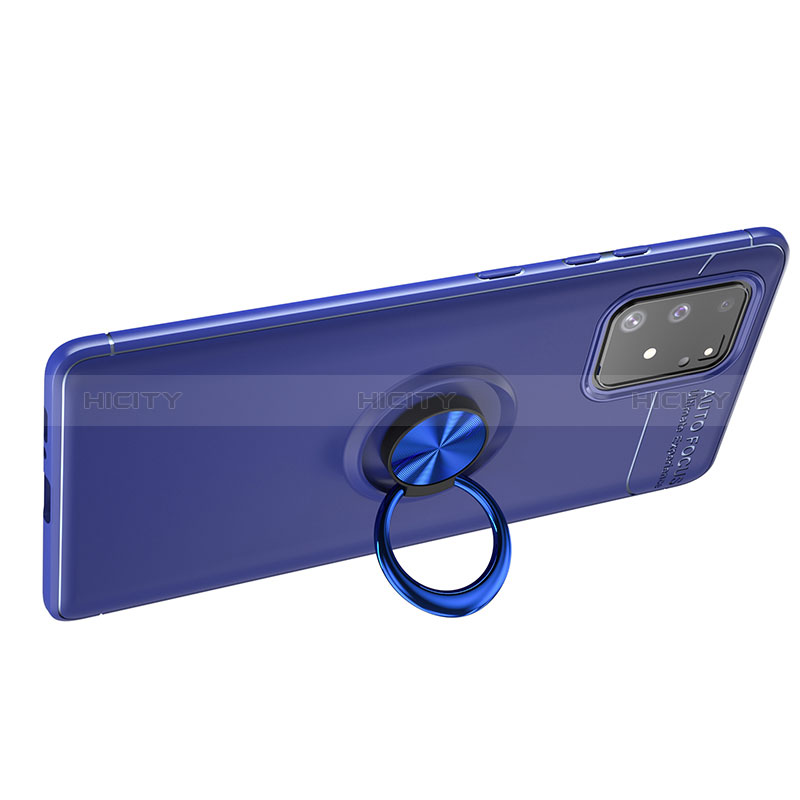 Funda Silicona Carcasa Ultrafina Goma con Magnetico Anillo de dedo Soporte JM1 para Samsung Galaxy M80S