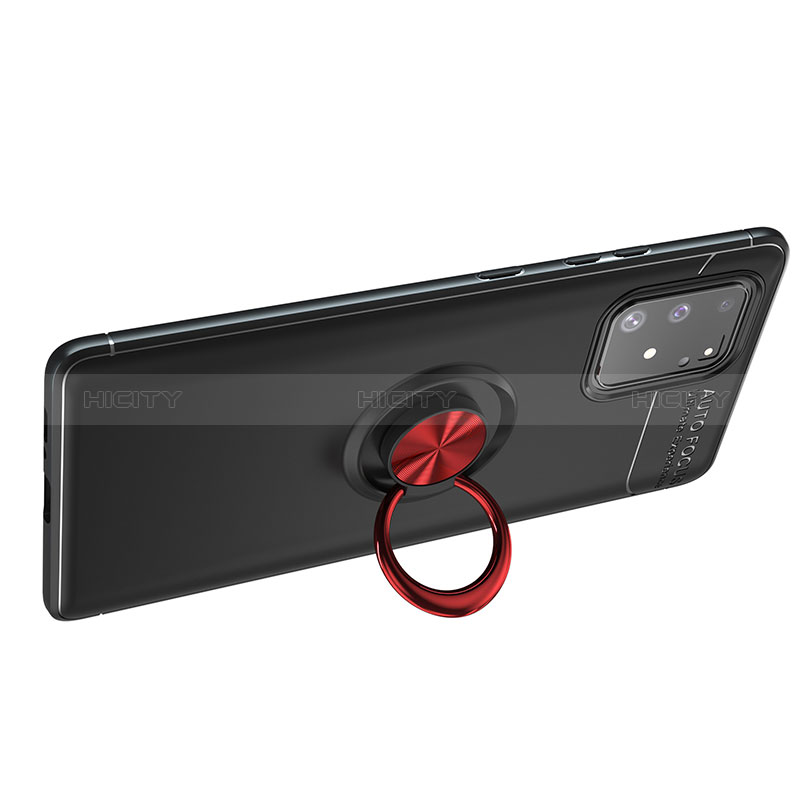 Funda Silicona Carcasa Ultrafina Goma con Magnetico Anillo de dedo Soporte JM1 para Samsung Galaxy S10 Lite
