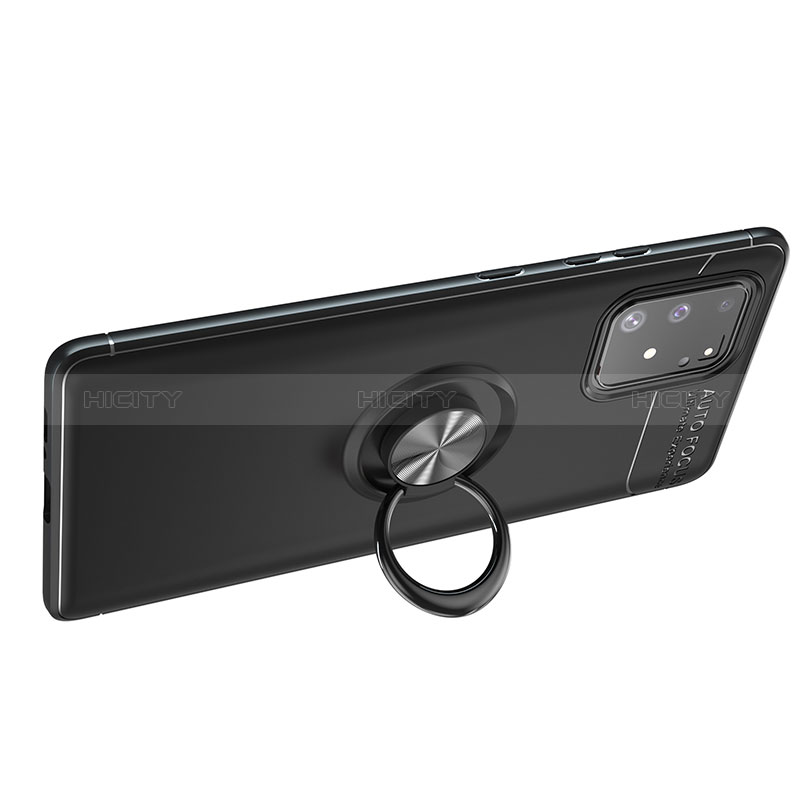 Funda Silicona Carcasa Ultrafina Goma con Magnetico Anillo de dedo Soporte JM1 para Samsung Galaxy S10 Lite