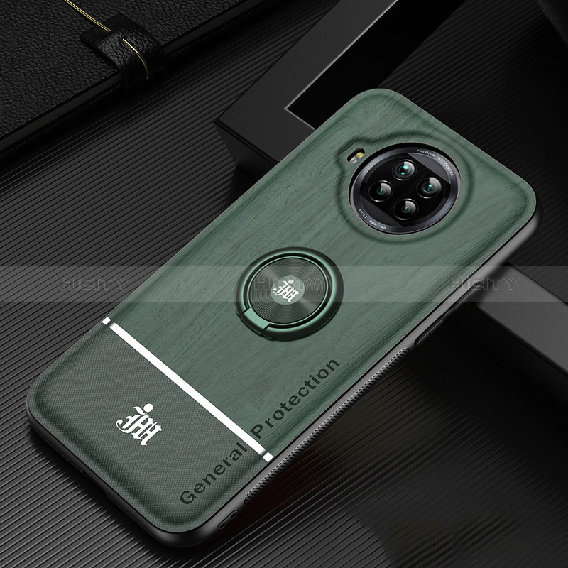 Funda Silicona Carcasa Ultrafina Goma con Magnetico Anillo de dedo Soporte JM1 para Xiaomi Mi 10i 5G Verde