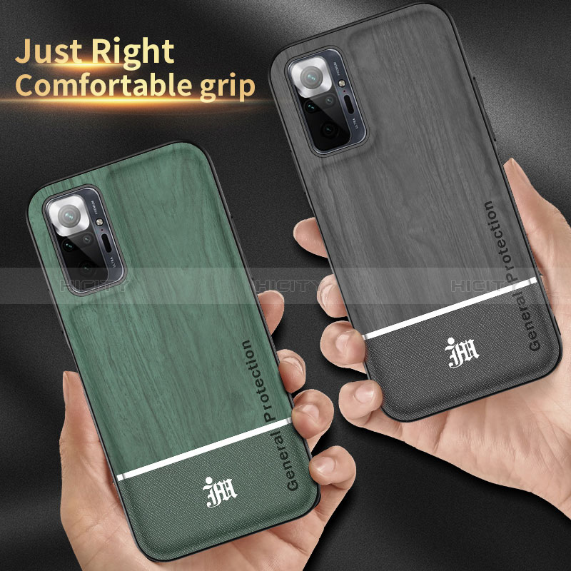 Funda Silicona Carcasa Ultrafina Goma con Magnetico Anillo de dedo Soporte JM1 para Xiaomi Redmi Note 10 Pro Max