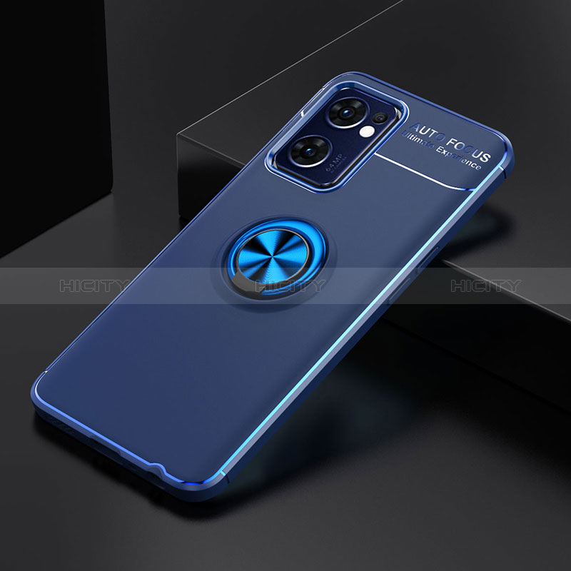 Funda Silicona Carcasa Ultrafina Goma con Magnetico Anillo de dedo Soporte JM2 para OnePlus Nord CE 2 5G Azul