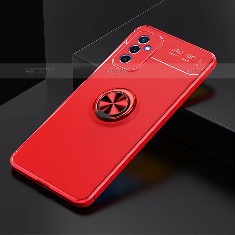 Funda Silicona Carcasa Ultrafina Goma con Magnetico Anillo de dedo Soporte JM2 para Samsung Galaxy M52 5G Rojo