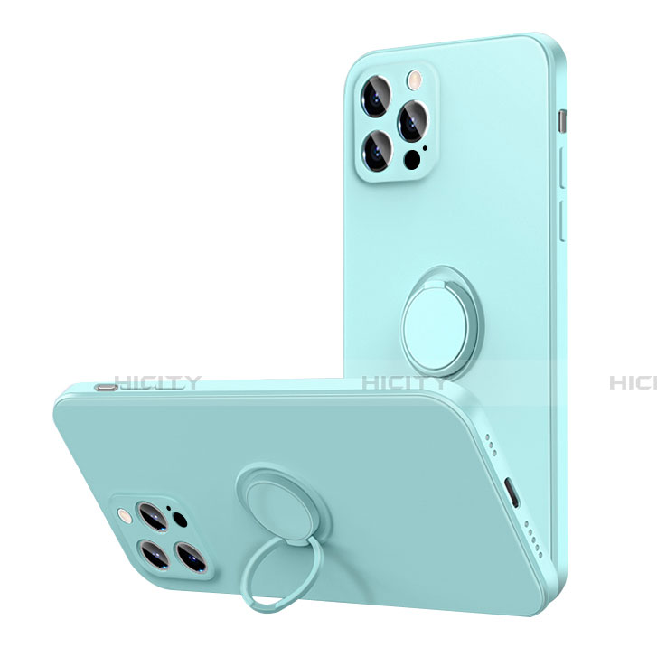 Funda Silicona Carcasa Ultrafina Goma con Magnetico Anillo de dedo Soporte N01 para Apple iPhone 12 Pro Max