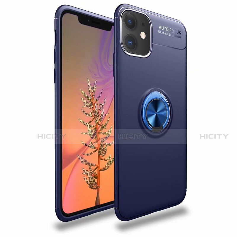 Funda Silicona Carcasa Ultrafina Goma con Magnetico Anillo de dedo Soporte para Apple iPhone 11