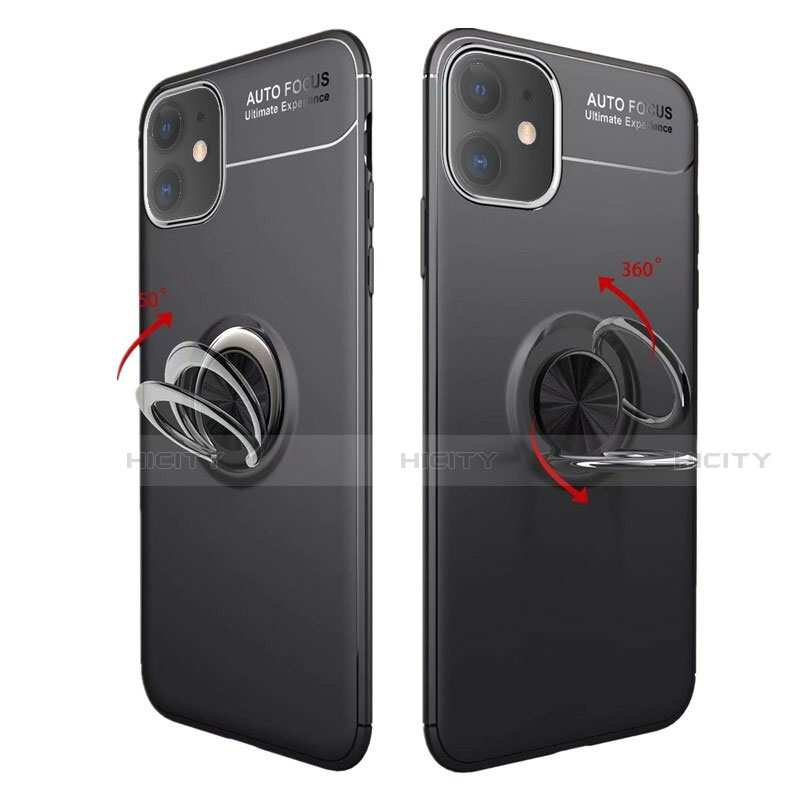 Funda Silicona Carcasa Ultrafina Goma con Magnetico Anillo de dedo Soporte para Apple iPhone 11