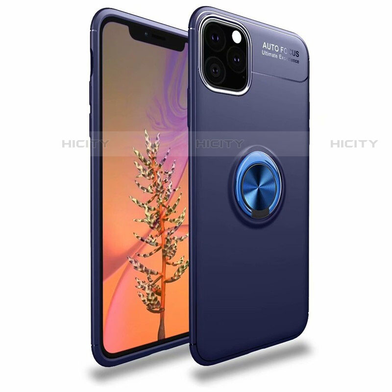 Funda Silicona Carcasa Ultrafina Goma con Magnetico Anillo de dedo Soporte para Apple iPhone 11 Pro