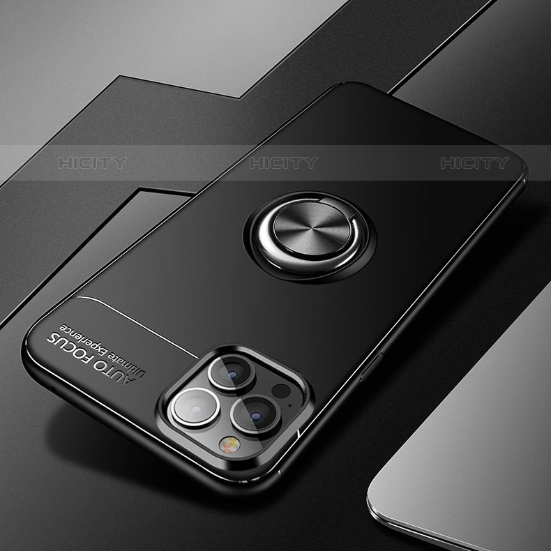 Funda Silicona Carcasa Ultrafina Goma con Magnetico Anillo de dedo Soporte para Apple iPhone 15 Pro Max