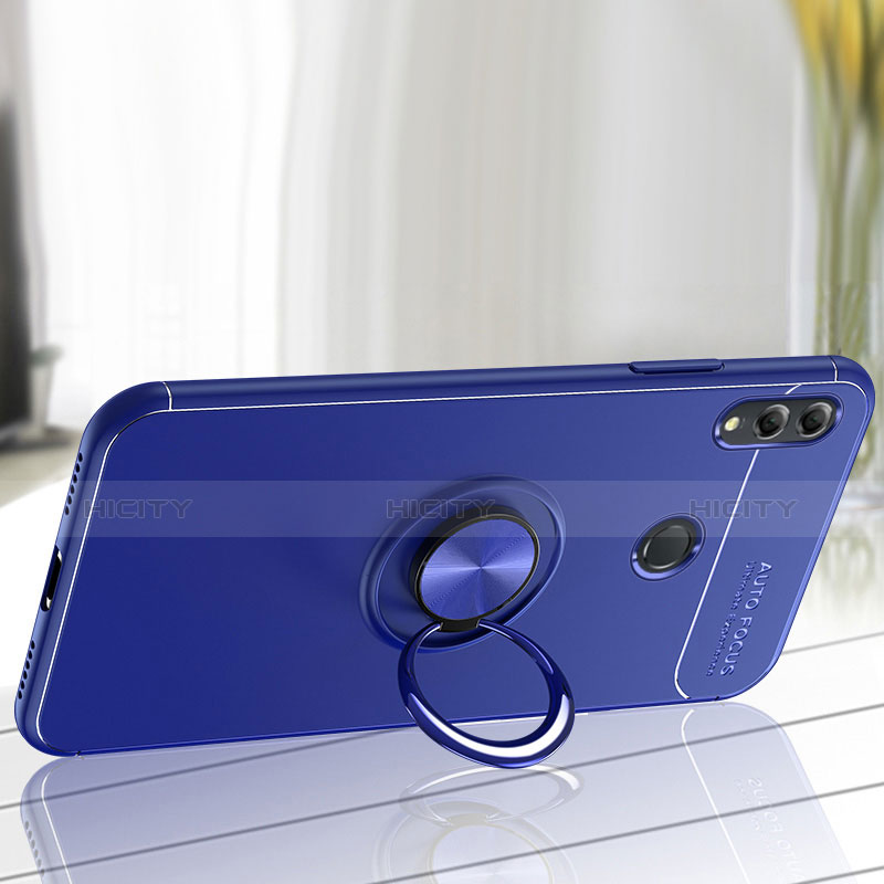 Funda Silicona Carcasa Ultrafina Goma con Magnetico Anillo de dedo Soporte para Huawei Honor 10 Lite