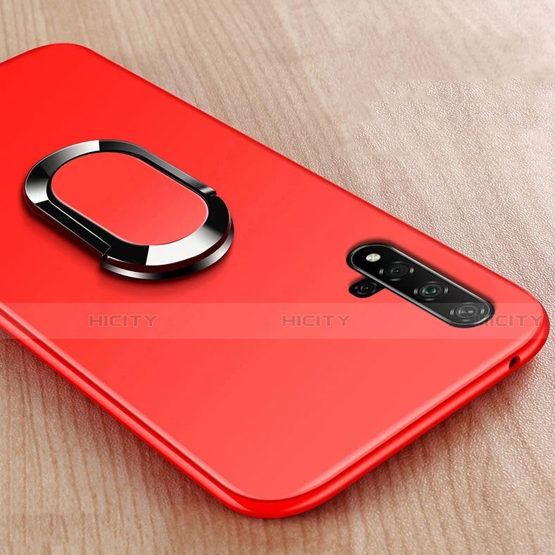 Funda Silicona Carcasa Ultrafina Goma con Magnetico Anillo de dedo Soporte para Huawei Honor 20