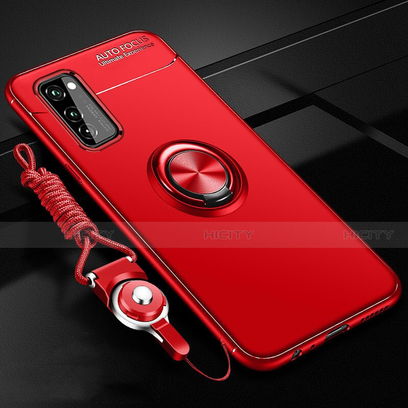 Funda Silicona Carcasa Ultrafina Goma con Magnetico Anillo de dedo Soporte para Huawei Honor V30 5G